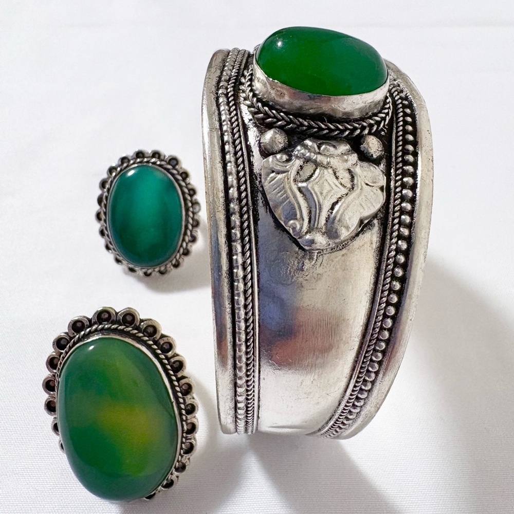 Adjustable Cuff Bracelet With 2 Ring Set - image 4